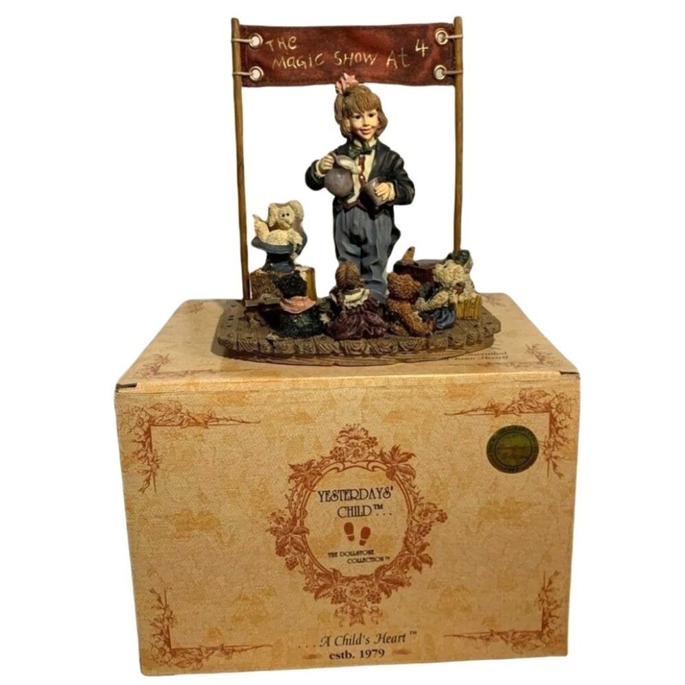 The Boyds Bears Yesterdays Child Figurine "The Amazing Bailey Magic Show At 4" L
